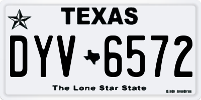 TX license plate DYV6572