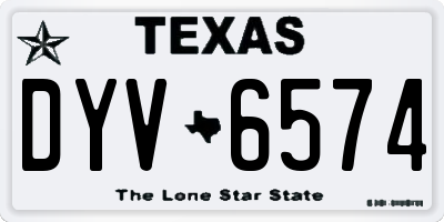 TX license plate DYV6574
