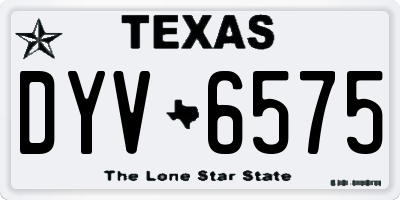 TX license plate DYV6575
