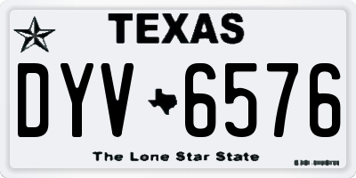 TX license plate DYV6576