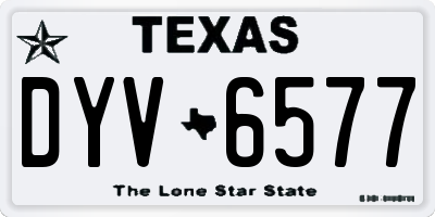 TX license plate DYV6577