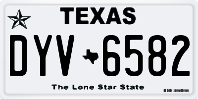 TX license plate DYV6582