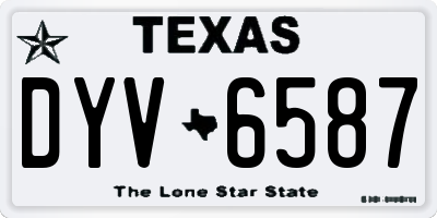 TX license plate DYV6587
