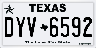 TX license plate DYV6592