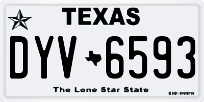 TX license plate DYV6593