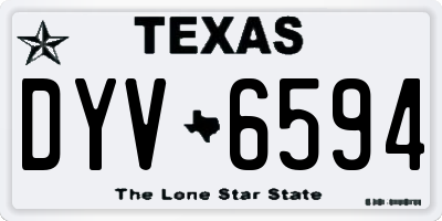 TX license plate DYV6594