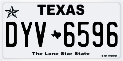 TX license plate DYV6596