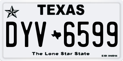 TX license plate DYV6599