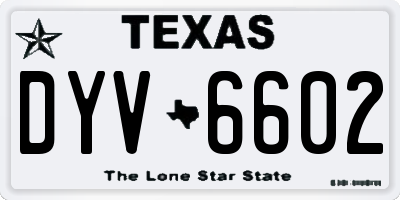 TX license plate DYV6602