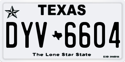 TX license plate DYV6604