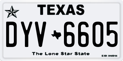 TX license plate DYV6605