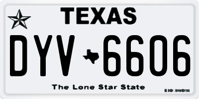 TX license plate DYV6606