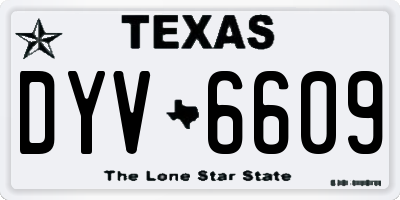 TX license plate DYV6609