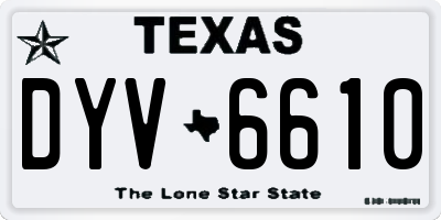TX license plate DYV6610