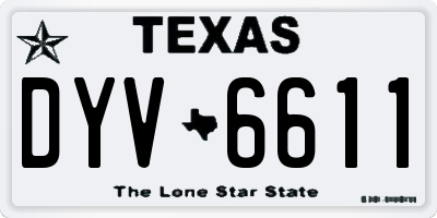 TX license plate DYV6611