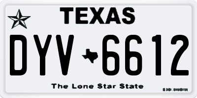 TX license plate DYV6612
