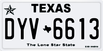 TX license plate DYV6613