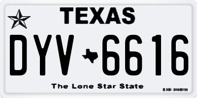 TX license plate DYV6616
