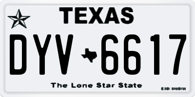 TX license plate DYV6617