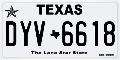 TX license plate DYV6618