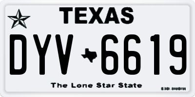 TX license plate DYV6619