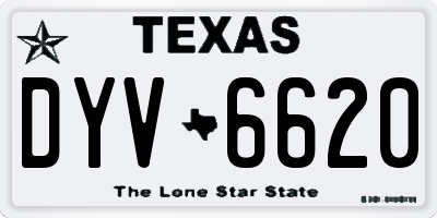 TX license plate DYV6620