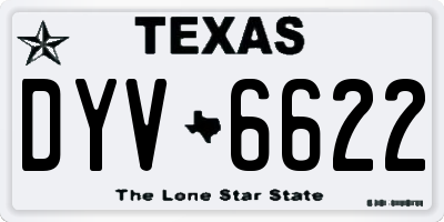 TX license plate DYV6622