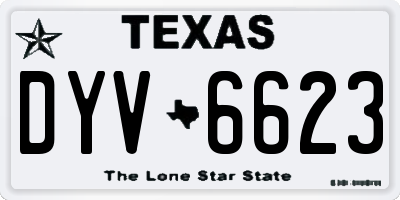 TX license plate DYV6623
