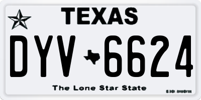 TX license plate DYV6624
