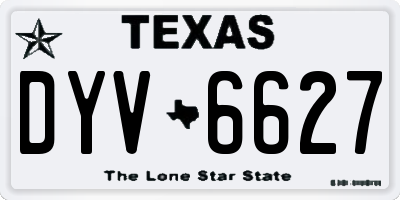 TX license plate DYV6627