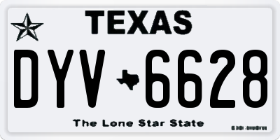TX license plate DYV6628