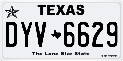TX license plate DYV6629