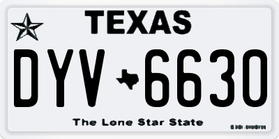 TX license plate DYV6630