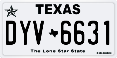 TX license plate DYV6631