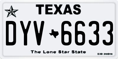 TX license plate DYV6633