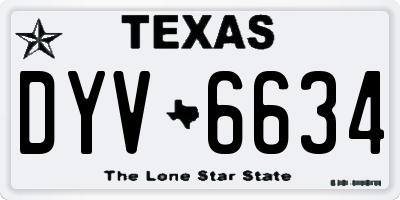 TX license plate DYV6634
