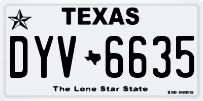 TX license plate DYV6635
