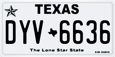 TX license plate DYV6636