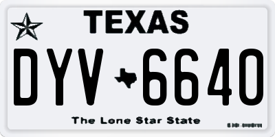 TX license plate DYV6640