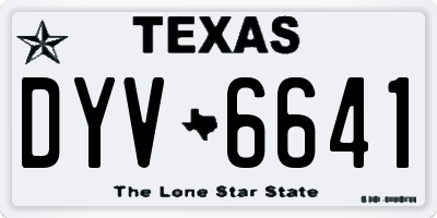 TX license plate DYV6641
