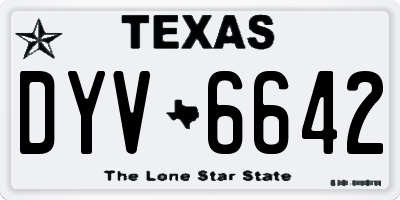 TX license plate DYV6642