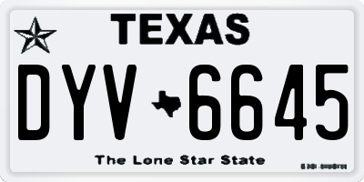 TX license plate DYV6645