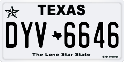 TX license plate DYV6646