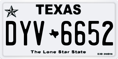 TX license plate DYV6652