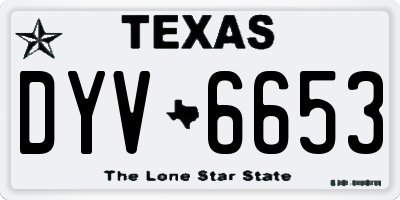 TX license plate DYV6653