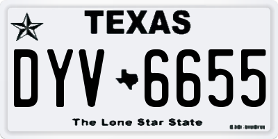 TX license plate DYV6655
