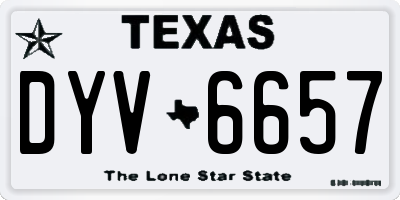 TX license plate DYV6657