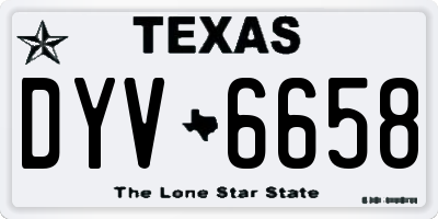 TX license plate DYV6658