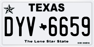 TX license plate DYV6659