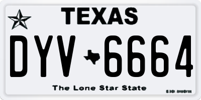 TX license plate DYV6664